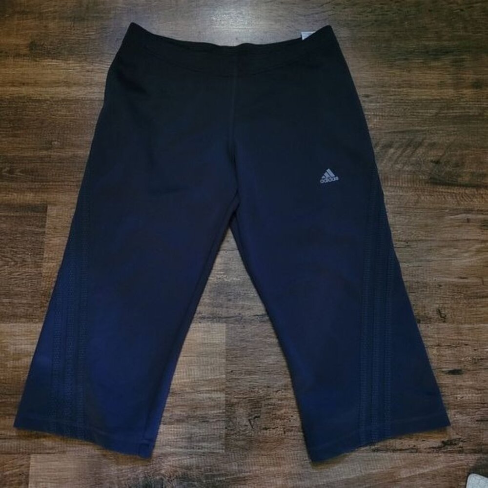Women's Adidas Gray crop cropped athletic pants Climate Medium